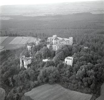 Zamek Tenczyn z XIV wieku, widok ogólny od strony północno - wschodniej, skan 1