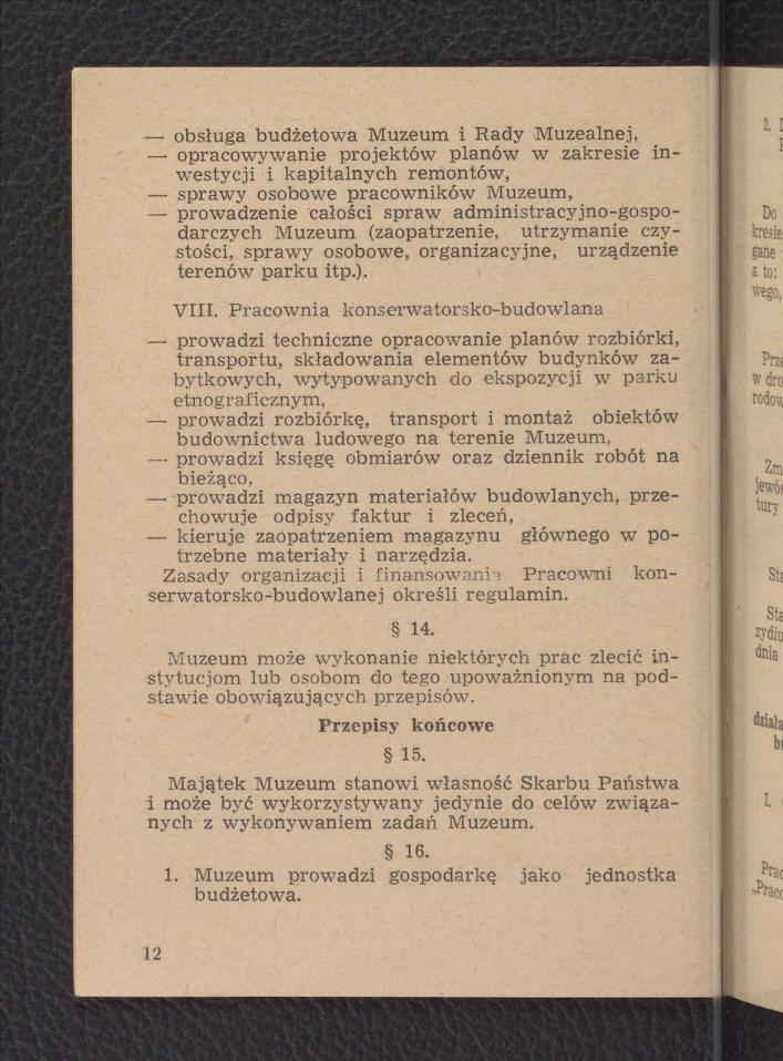 2 egzemplarze Statutu Muzeum Budownictwa Ludowego w Sanoku; po osiem kart , skan 12