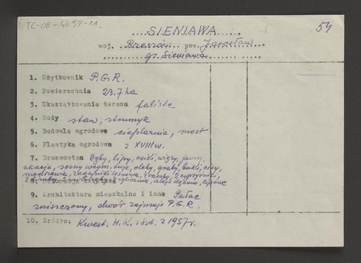 wypis z Kwestionariusz Ministerstwa Kultury i Sztuki z 1957 r. , skan 1