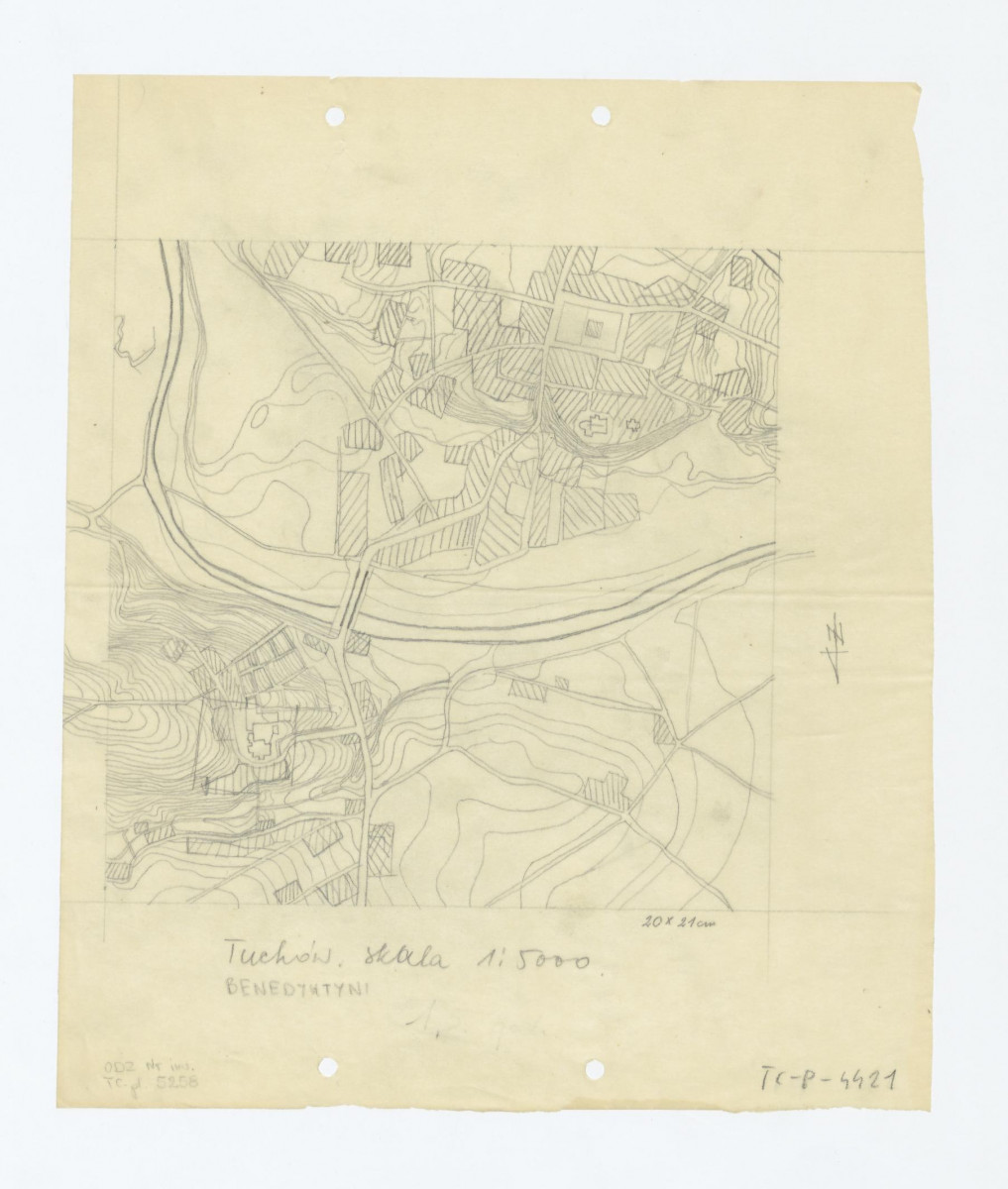 plan sytuacyjno - wysokościowy klasztoru i okolic, skan 1