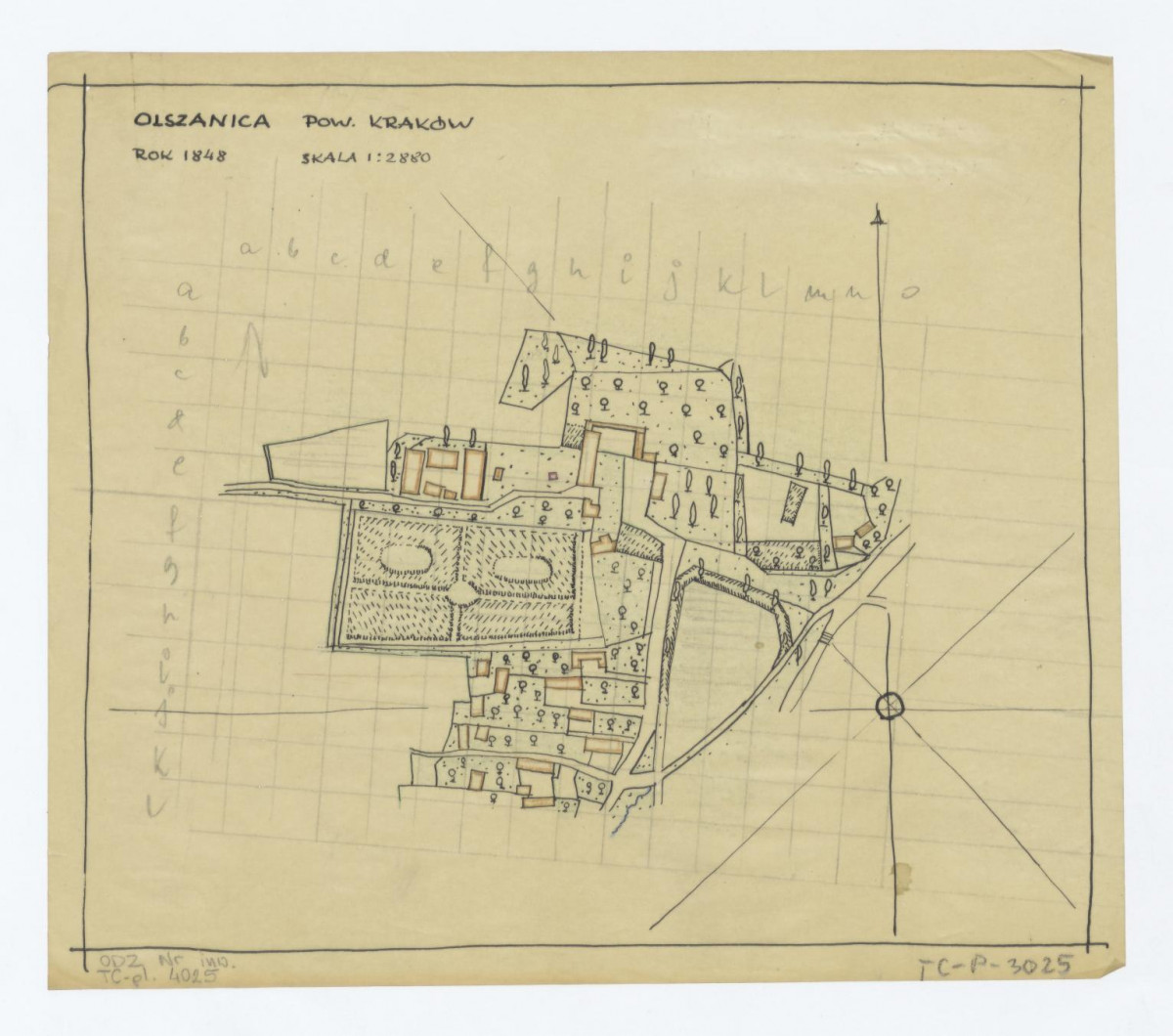 plan sytuacyjny - stan z roku 1848, skan 1