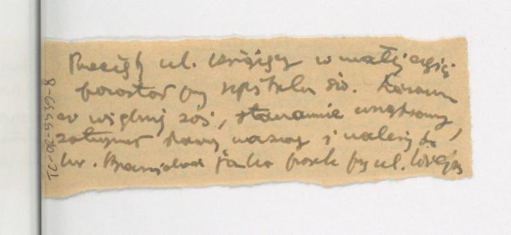 fragment notatki dotyczącej miejscowej posesji – być może XIII tomu Słownik Geograficzny Królestwa Polskiego  , skan 1