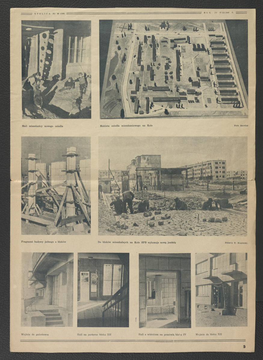 3 karty z czasopisma „Stolica” nr 48 (159) z 27 września 1949 r. zawierające artykuł autorstwa Wiesława Wernica pt. Ogród saski w nowych planach , skan 1