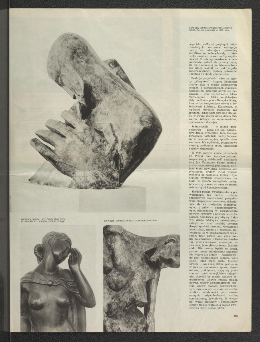 3 karty z czasopisma zawierające artykuł autorstwa G. Ciołka pt. Wilanów anno 1964 wraz z kolorowymi reprodukcjami fotografii zespołu pałacowego autorstwa Tadeusza Rolke           , skan 1
