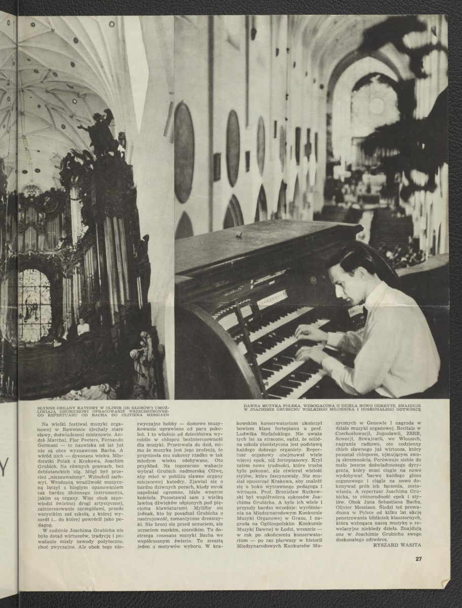 3 karty z czasopisma zawierające artykuł autorstwa G. Ciołka pt. Wilanów anno 1964 wraz z kolorowymi reprodukcjami fotografii zespołu pałacowego autorstwa Tadeusza Rolke           , skan 5