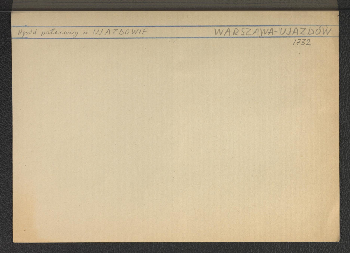 2 nadbitki reprodukcji planu Ujazdowa zamieszczonego w Ciołek G., Ogrody polskie, Warszawa 1954, s. 74; dwie karty , skan 2
