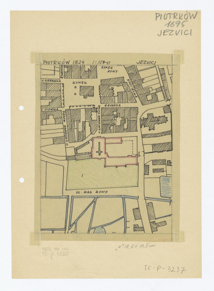 plan sytuacyjny klasztoru i terenów otaczających sytuacja z 1824 roku, skan 1