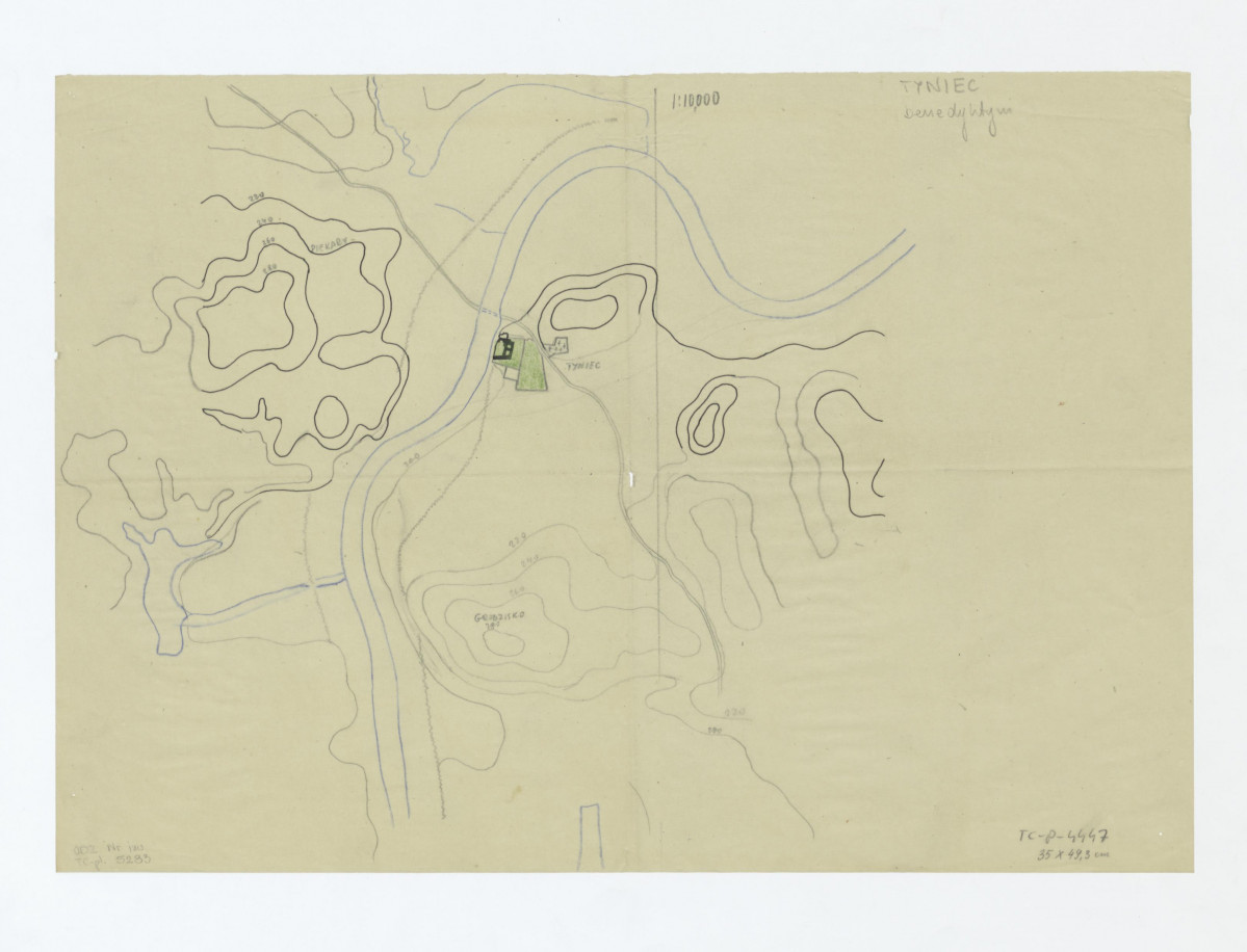 plan sytuacyjno - wysokościowy klasztoru i okolic, skan 1