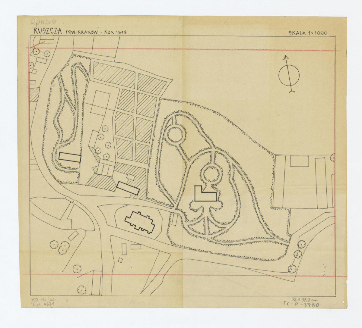 plan sytuacyjny z 1848 roku, skan 1