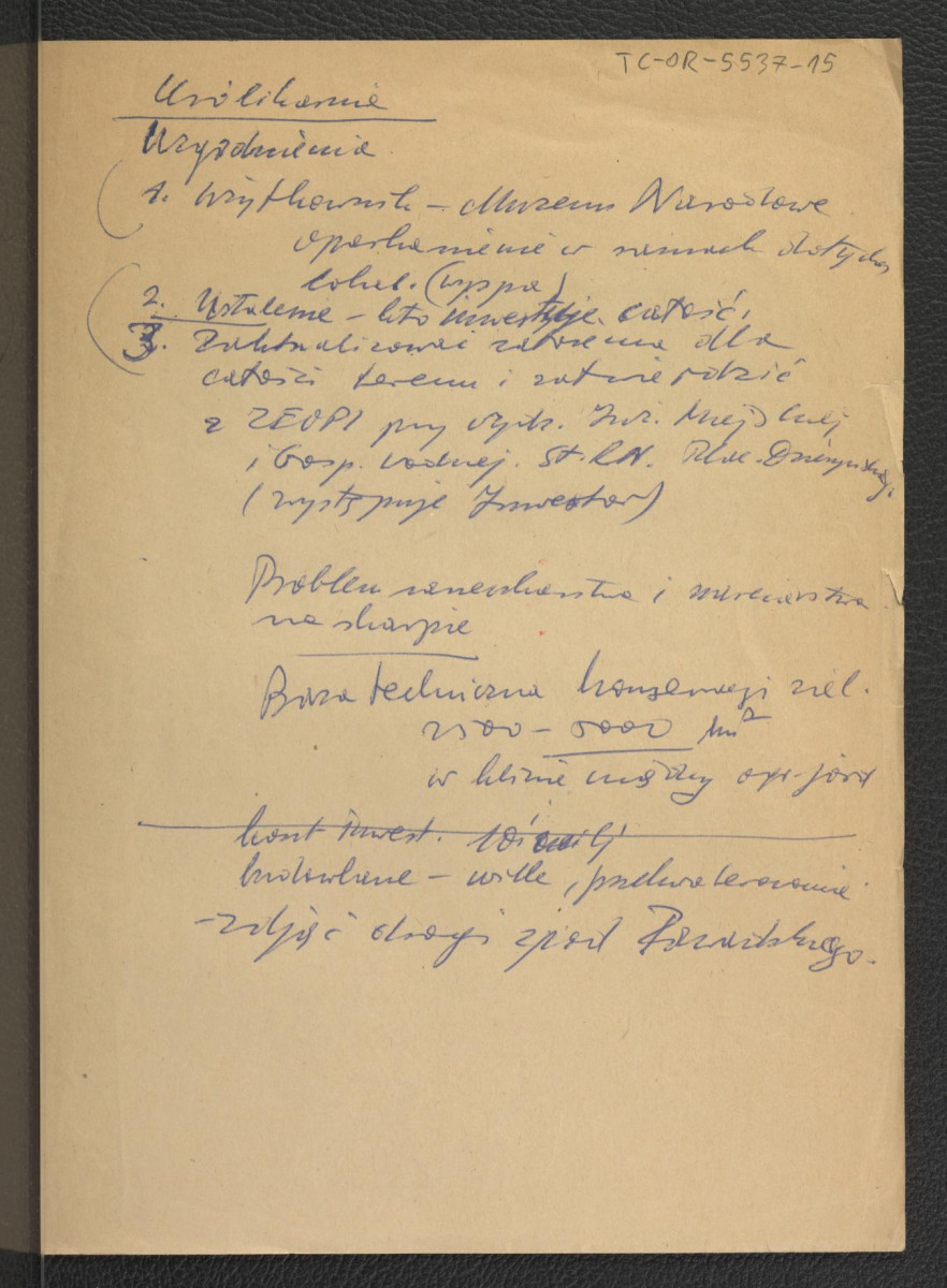 notatka dotycząca planu renowacji miejscowej posesji , skan 1