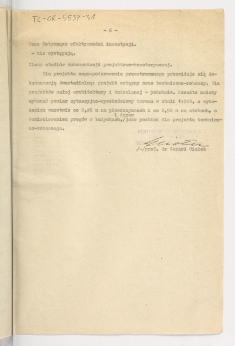 założenia projektu rekonstrukcji ogrodu Królikarnia w Warszawie; oprac. G. Ciołek; 1962; siedem kart , skan 7