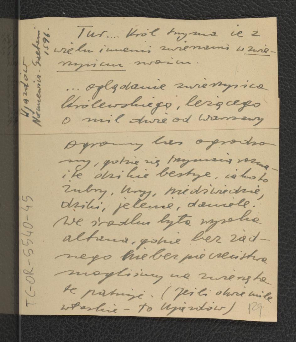 wypis z Niemcewicz J.U., Dyariusz legacji Kardynała Gaetano w roku 1595 o Ujazdowie i Warszawie w: Zbiór pamiętników o dawnej Polszcze, Lips: Breitkopf i Haertel 1839, s. 116-117 dotyczący miejscowych ogrodów; trzy karty , skan 2