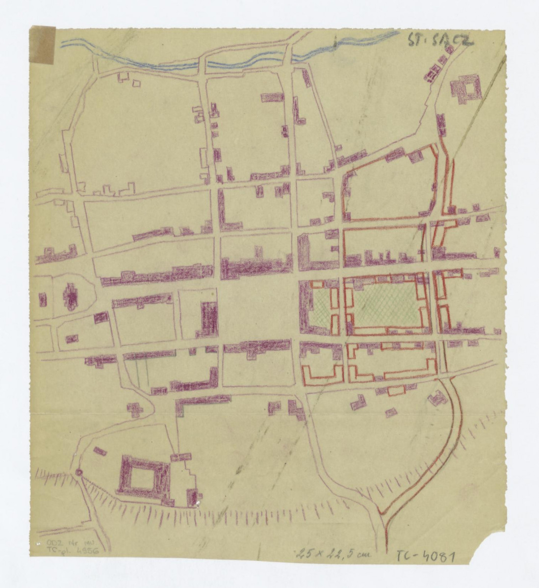plan sytuacyjny klasztoru i terenów otaczających, skan 1