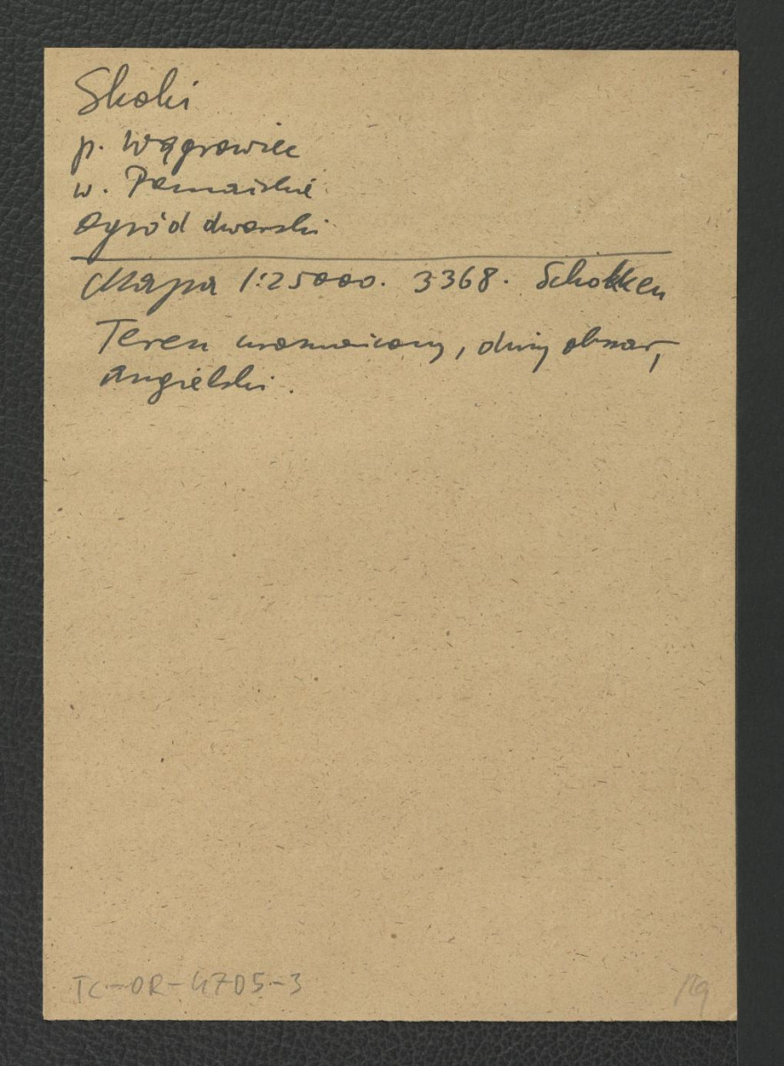 karta opisowa do niezachowanej w obwolucie mapy (1 : 25000) wzmiankująca ogród angielski                                                                                                           , skan 1