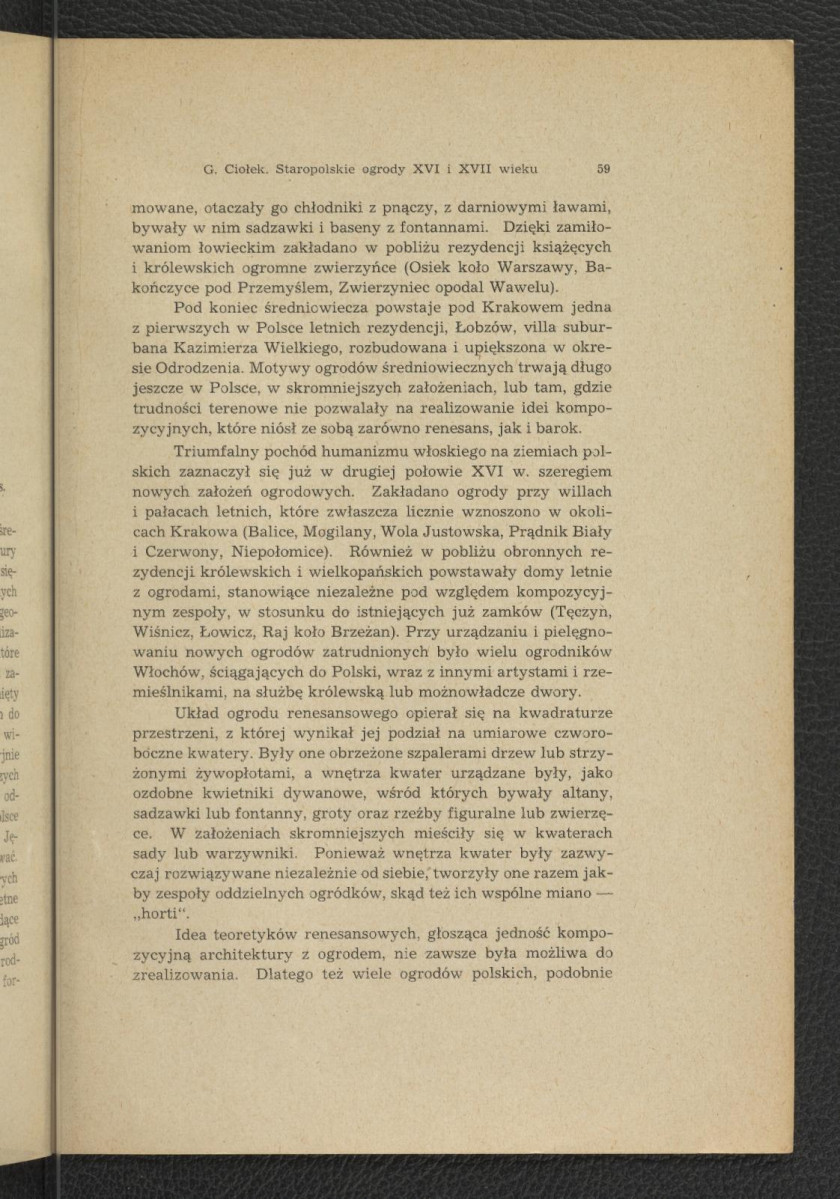 nadbitka do Sprawozdań Towarzystwa naukowego Warszawskiego Wydział II ROK XL-1947 zawierająca tekst autorstwa G. Ciołka pt. Staropolskie ogrody XVI i XVII w.; dwie karty , skan 3