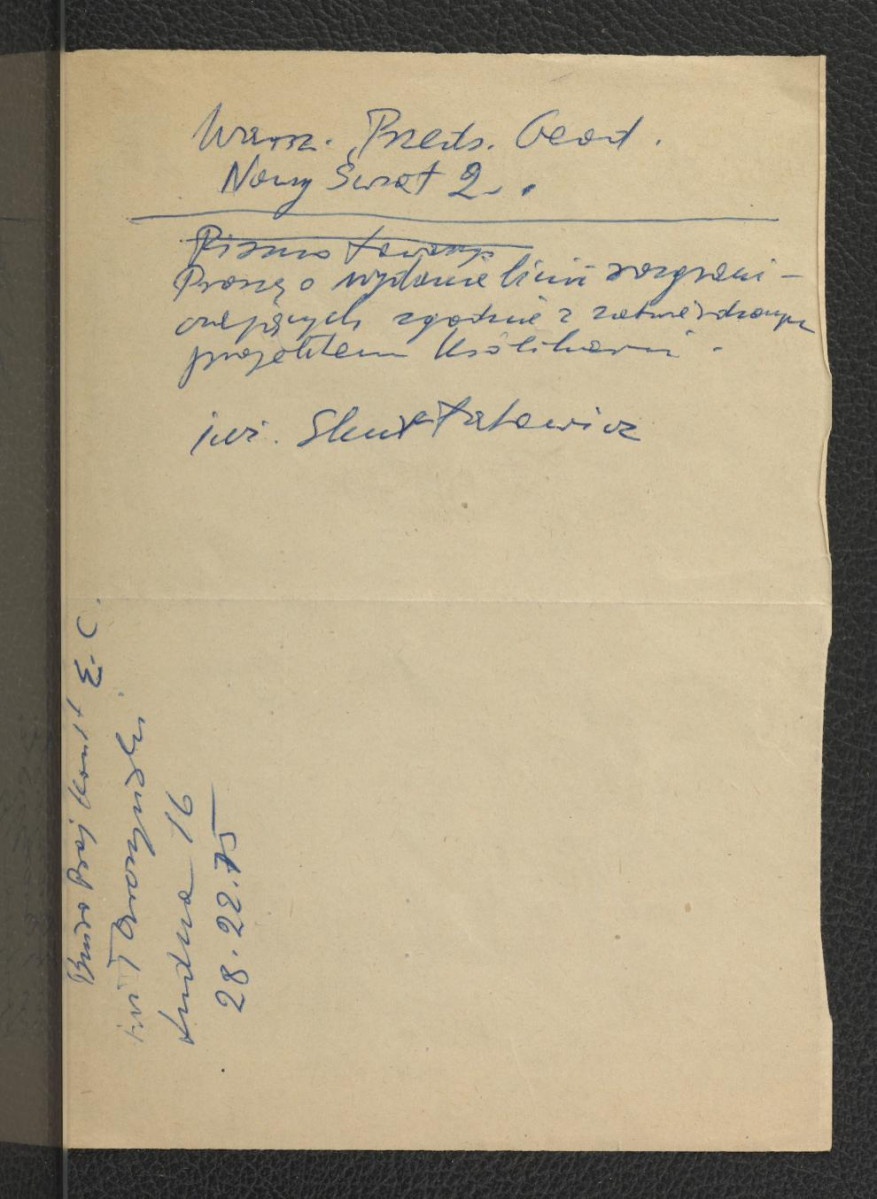 zawiadomienie z 31 grudnia 1963 r. ze strony Zarządu Inwestycji Obiektów Zabytkowych do G. Ciołka o przesłanie w załączeniu protokołu konferencji z 21 grudnia 1963 r. w sprawie dokumentacji wstępnej dla parku Królikarnia , skan 2