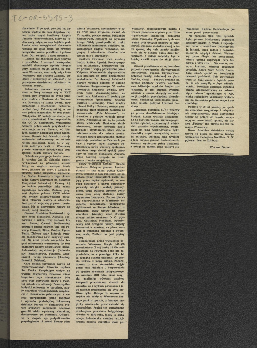 2 karty pochodzące z czasopisma „Ziemia” nr 7 (1957) zawierające artykuł autorstwa Wacława Sternera pt. Dzielnica bogatych mieszczan       , skan 4