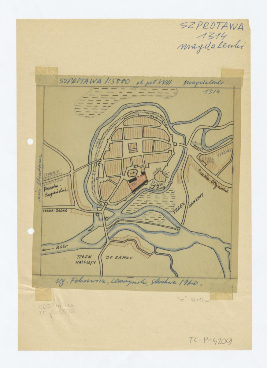 plan sytuacyjny z około połowy XVIII w. /według Foksowicz, Leszczyński, /nieczytelnie/ 1960/, skan 1