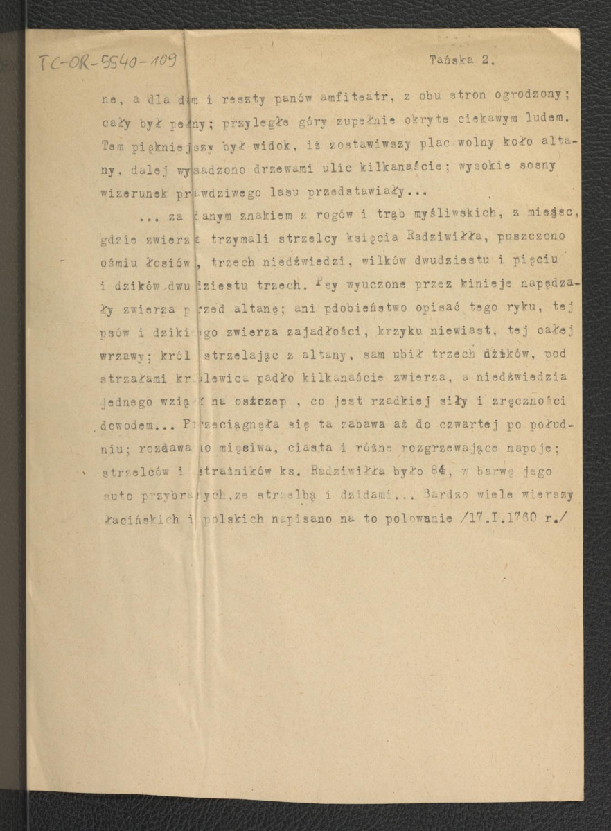 wypis z Tańska K., Dziennik Franciszki Krasińskiej, Kraków 1929, s. 95 , skan 2