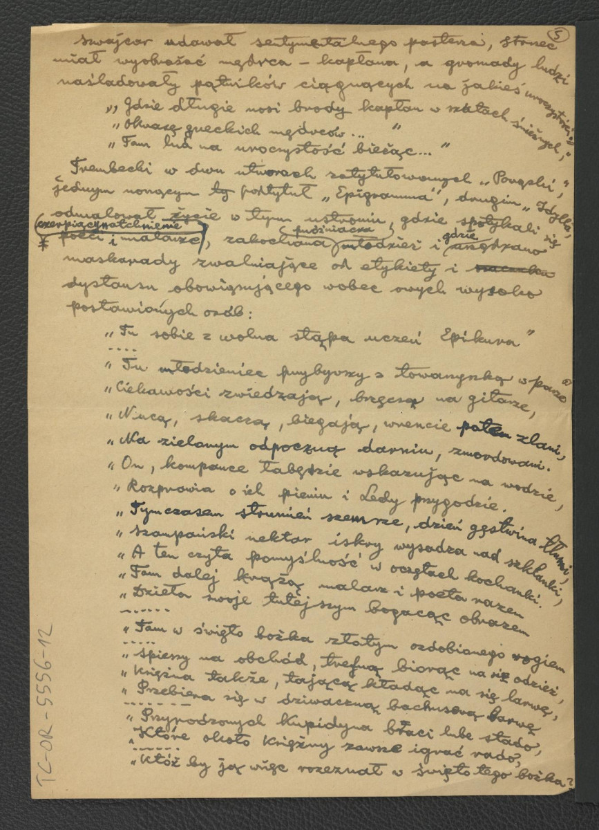 wypis z Zug S., Ogrody w Warszawie i jej okolicach opisane w 1784, Warszawa 1898, s. 13, 15-17, 38 dotyczący charakterystyki miejscowej posesji; jedenaście kart, skan 10