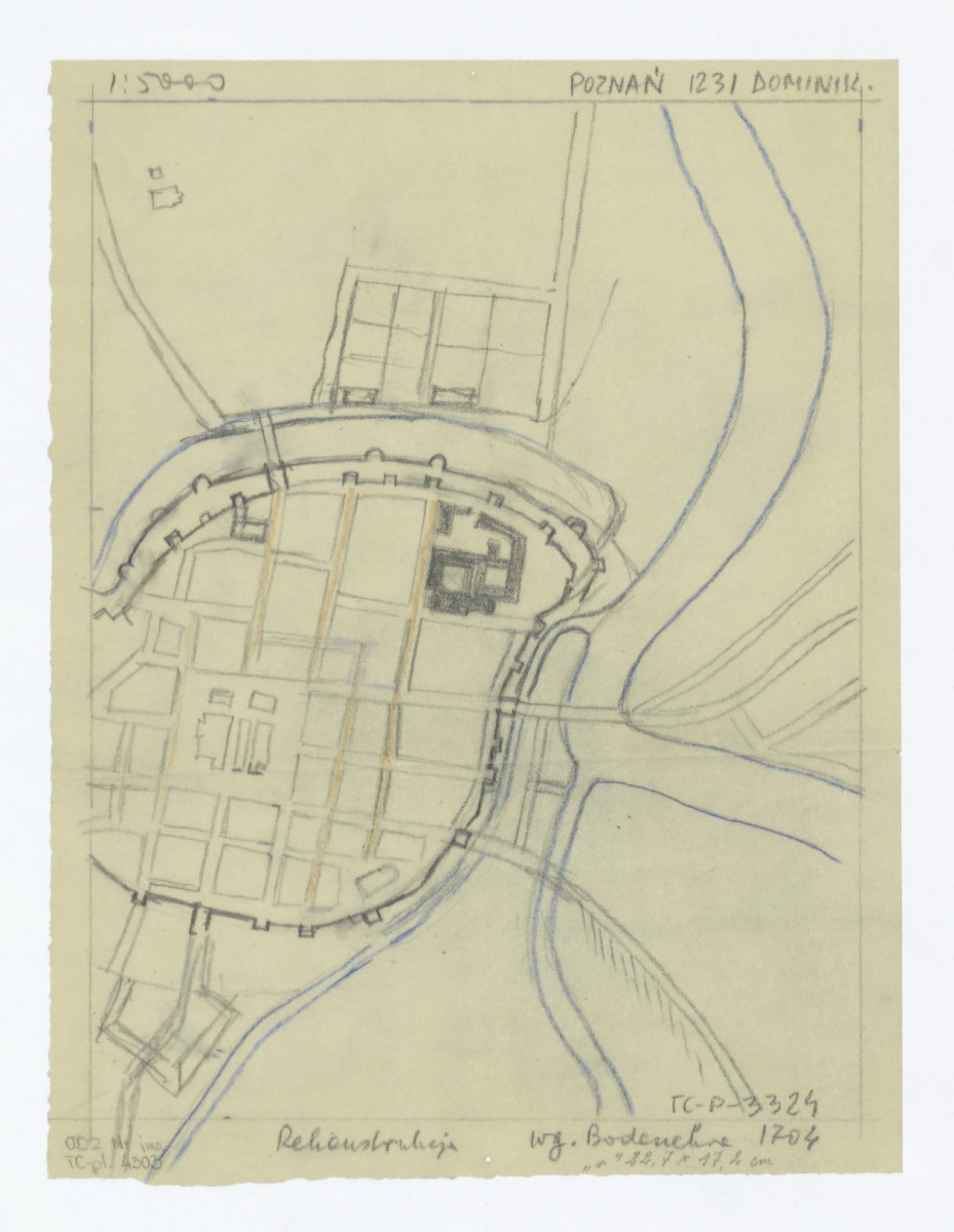 plan sytuacyjny klasztoru i okolic /według Bodenehra 1704/, skan 1