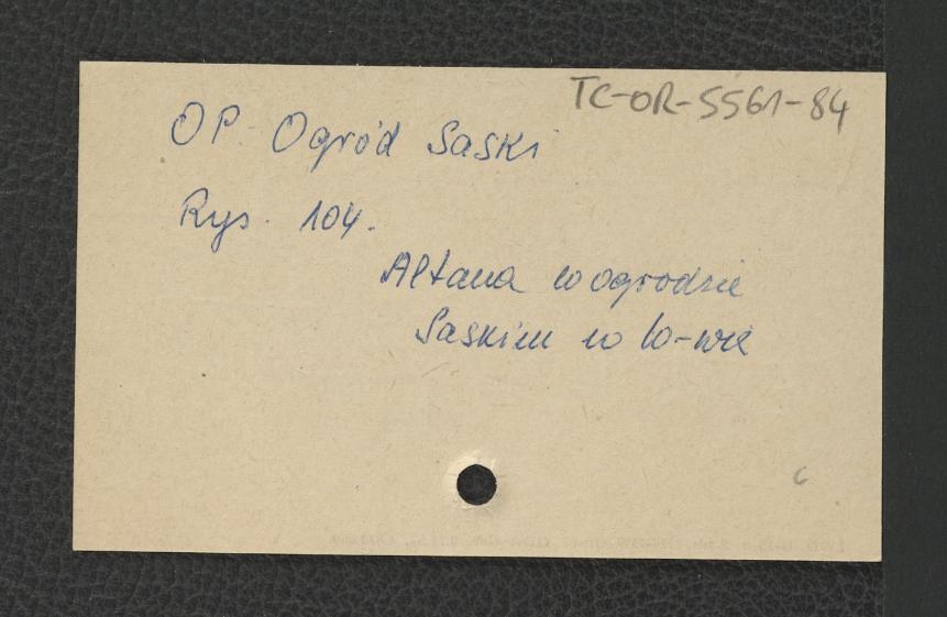wypis z Ciołek G., Ogrody polskie, Warszawa 1954, rys.104, skan 1