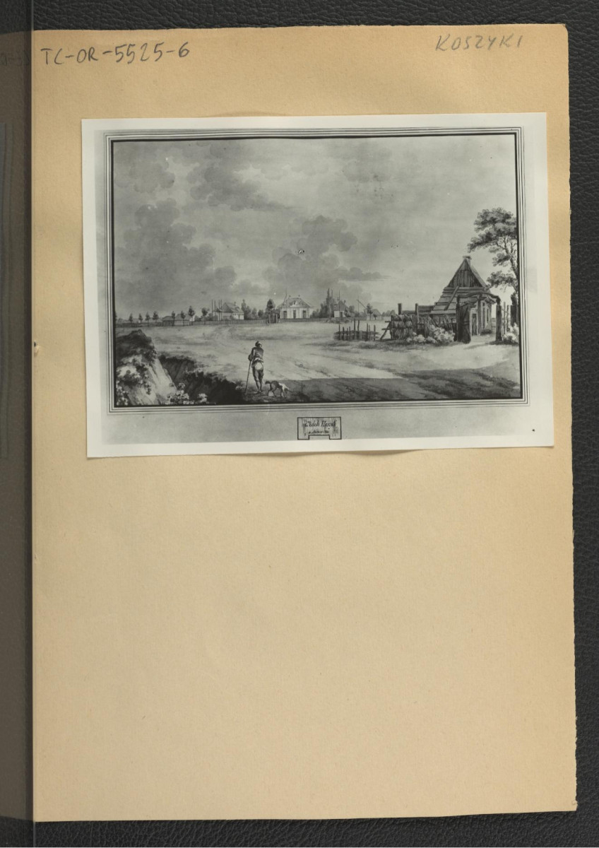 4 fotografie czarno-białe akwarelii autorstwa Z. Vogla z 1785 r. ukazujących ówczesne Koszyki, skan 2