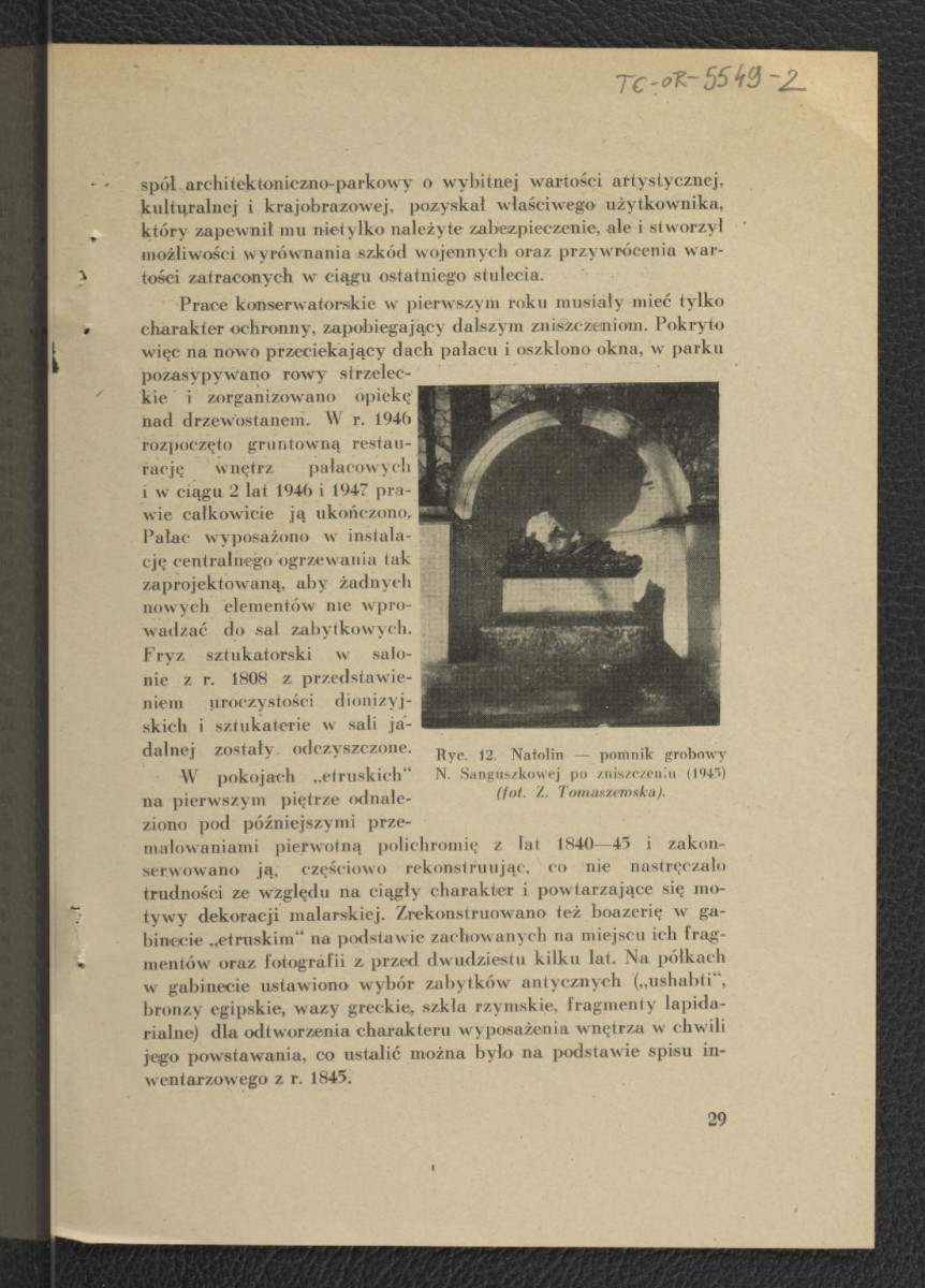 dwie karty z "Ochrony Zabytków" (s. 27-30) nr 1 (1948) zawierający tekst autorstwa Stanisława Lorentza pt. Natolin, skan 3