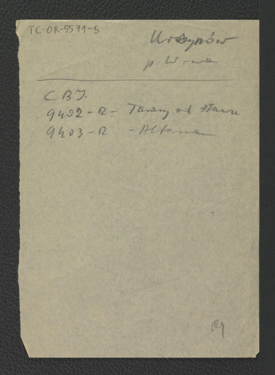 karta opisowa do fotografii ze zbiorów CBI-9402-R i 9403-R, skan 1