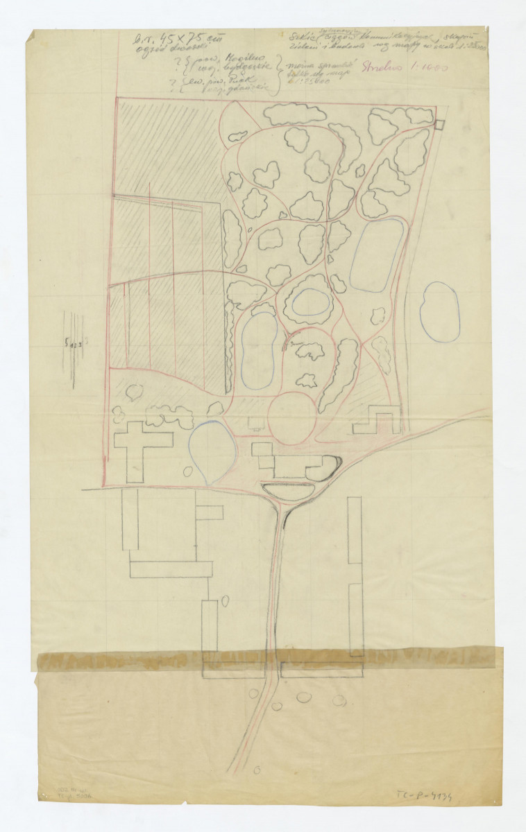 plan sytuacyjny /powiększony z mapy 1:25000/, skan 1