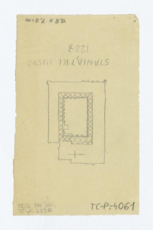 obrys planu sytuacyjnego klasztoru z 1228 roku, skan 1