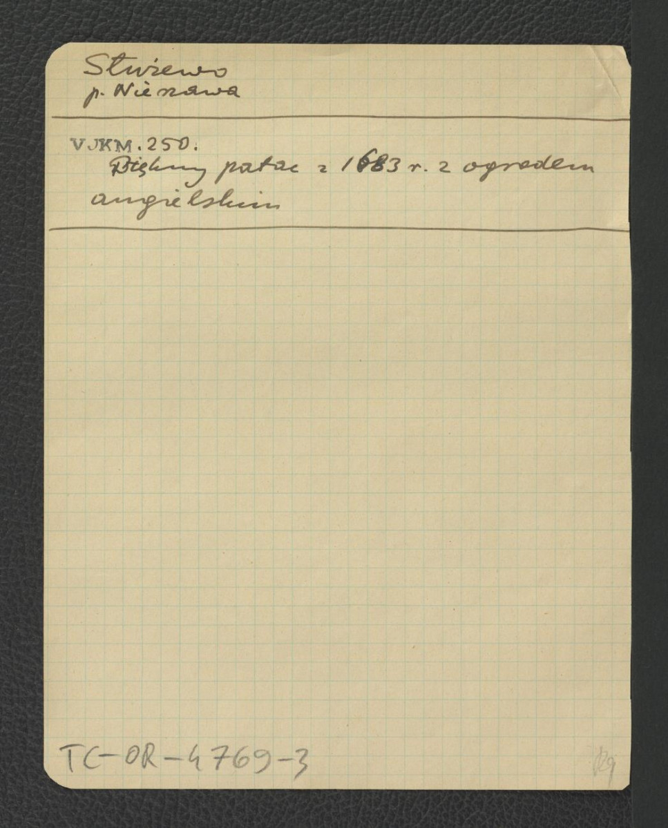 odsyłacz do Verdmon-Jacques L., Krótka monografia miast, miasteczek i osad w Królestwie Polskim, Warszawa 1902, s. 250 wzmiankujący pałac z 1683 r. wraz z późniejszym ogrodem angielskim , skan 1