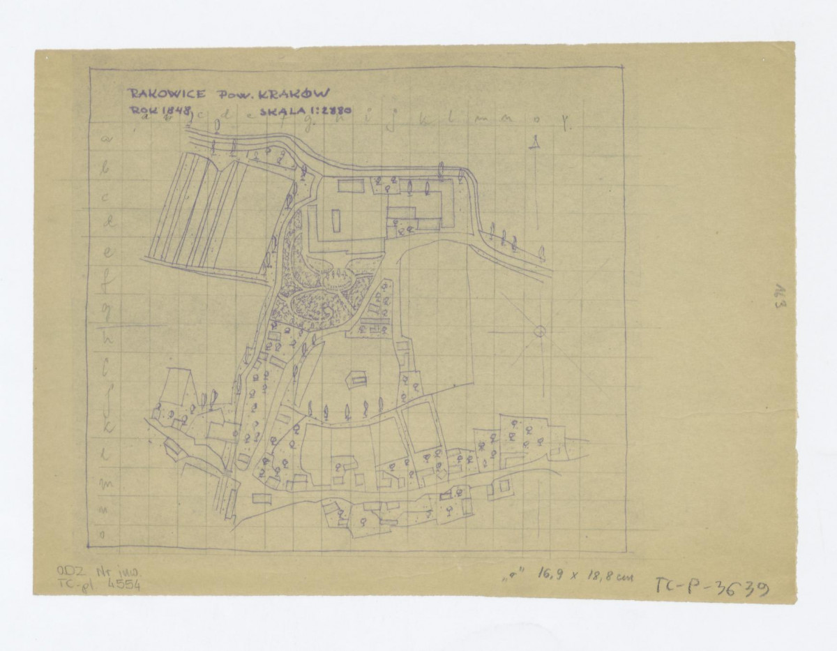 plan ogrodu dworskiego. Stan z 1848 roku, skan 1