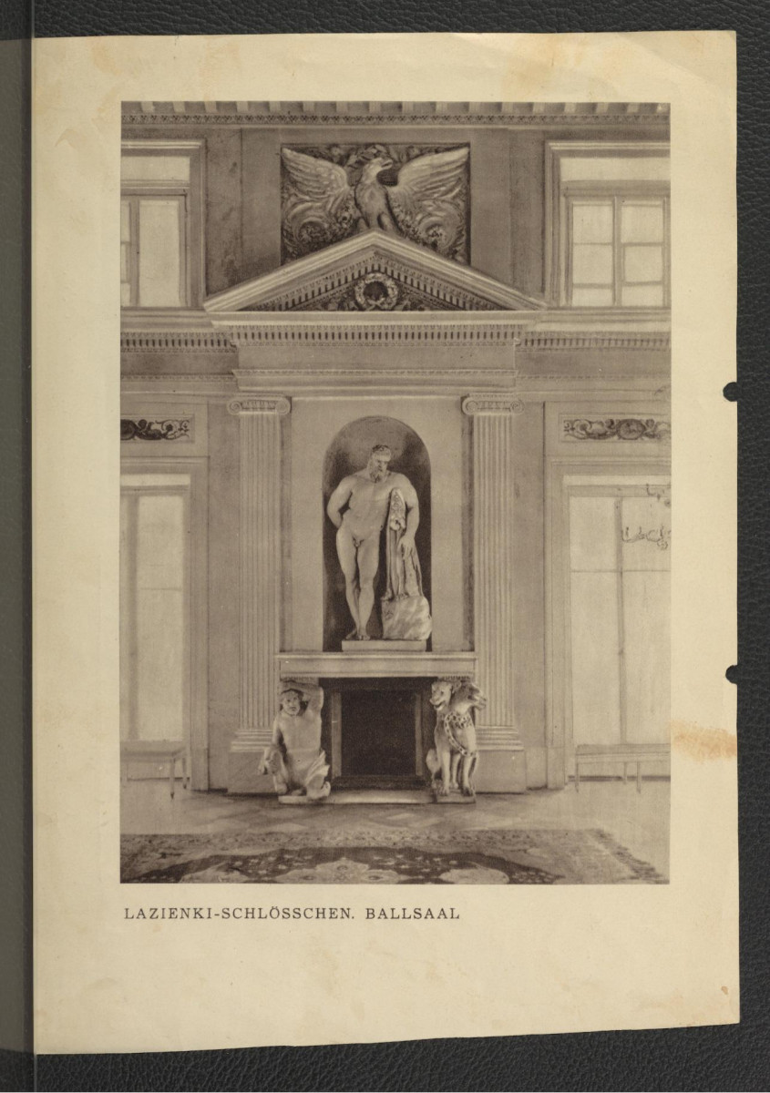 wycinek zawierający reprodukcje fotografii czarno-białej autorstwa H. Poddębskiego ukazującej Pałac na Wodzie, skan 2