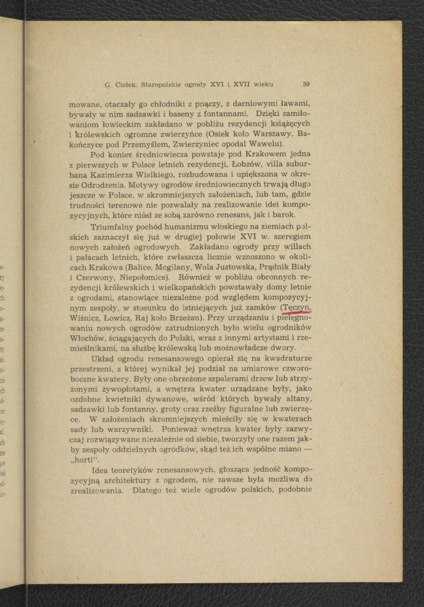 nadbitka ze Sprawozdań Towarzystwa Naukowego Warszawskiego, Wydział II, r. XL (1947) zawierający tekst G. Ciołka pt. Staropolskie ogrody XVI i XVII w., skan 3