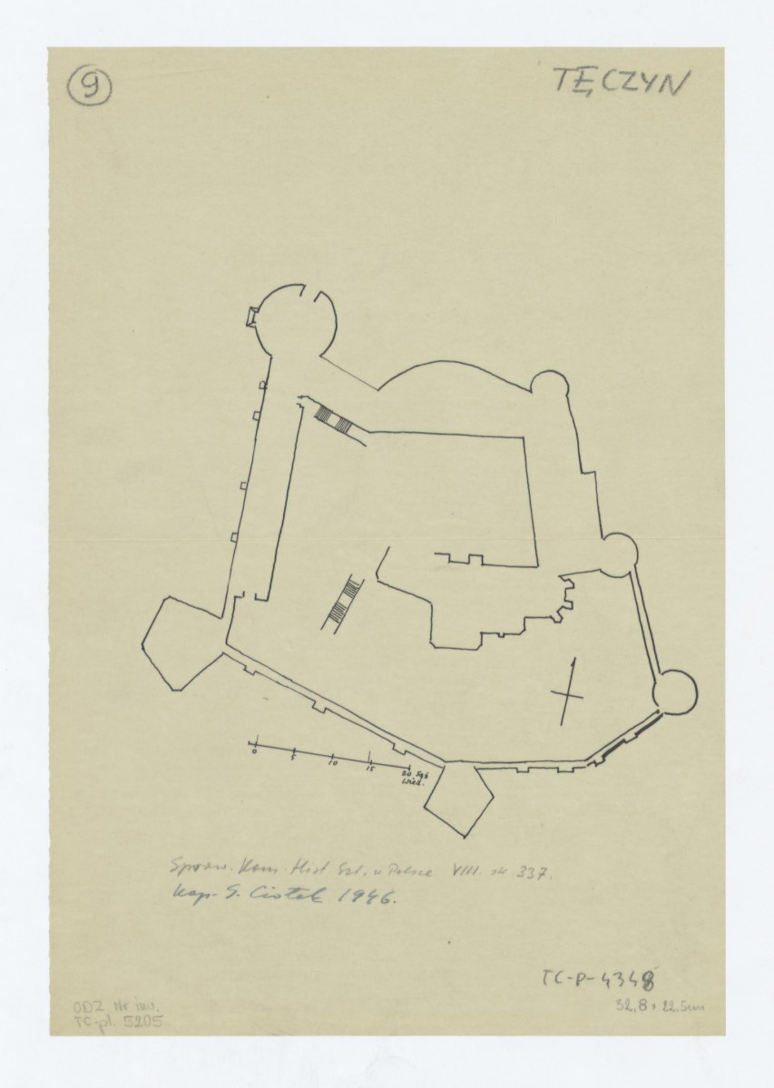 plan zamku - przerys ze Spraw. Kom. Hist. Szt. w Polsce VIII s. 337, skan 1