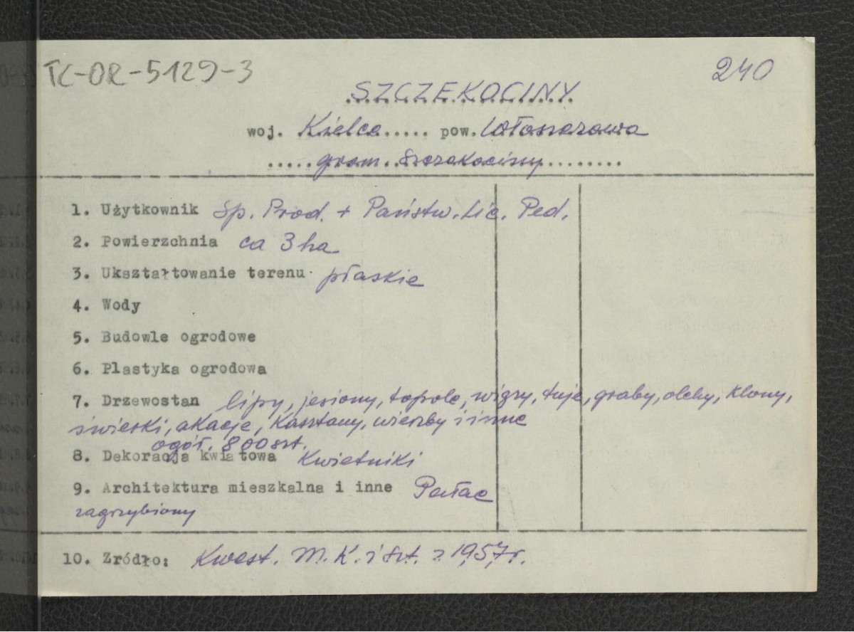 wypis z Kwestionariusz Ministerstwa Kultury i Sztuki z 1957 r., skan 1