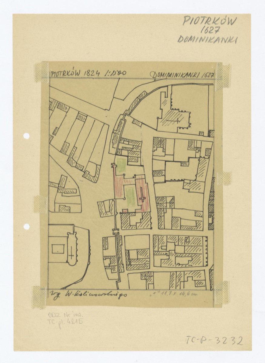 plan sytuacyjny klasztoru i terenów otaczających /stan z 1824 roku według W. Kalinowskiego, skan 1