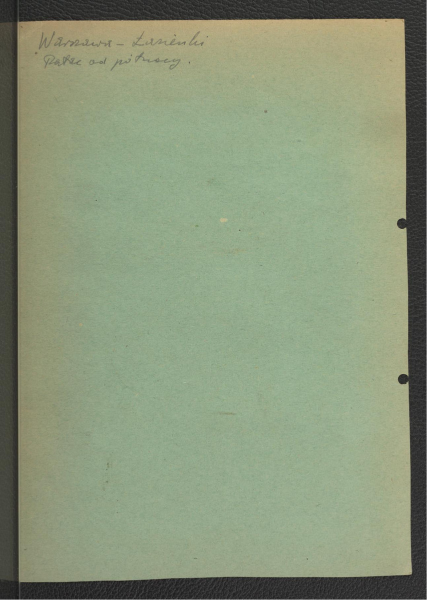 2 karty z publikacji niemieckojęzycznej zawierające dwubarwną reprodukcje fotograficzną ukazujące Pałac na Wodzie od strony północnej , skan 2