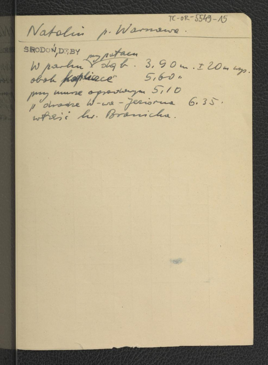 wypis z Środoń A., Inwentarz zabytkowych dębów w Polsce w: „Ochrona Przyrody”, R. 14 (1934), skan 1