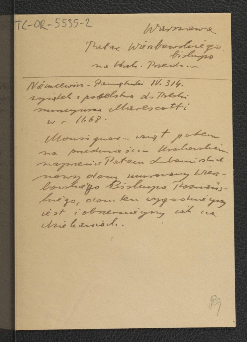wypis z Niemcewicz J.U., Pamiętniki czasów moich, Lipsk 1868, s. 314 zawierający wyjątek z poselstwa do Polski nuncjusza Marescatti w 1668 r. dotyczący miejscowego Pałacu Potockich , skan 1