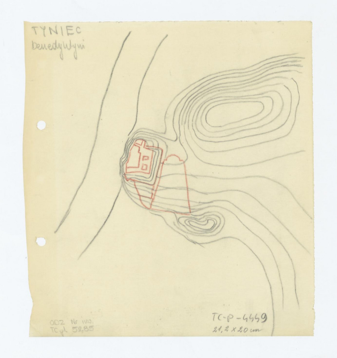 plan sytuacyjno - wysokościowy klasztoru i ogrodu klasztornego, skan 1