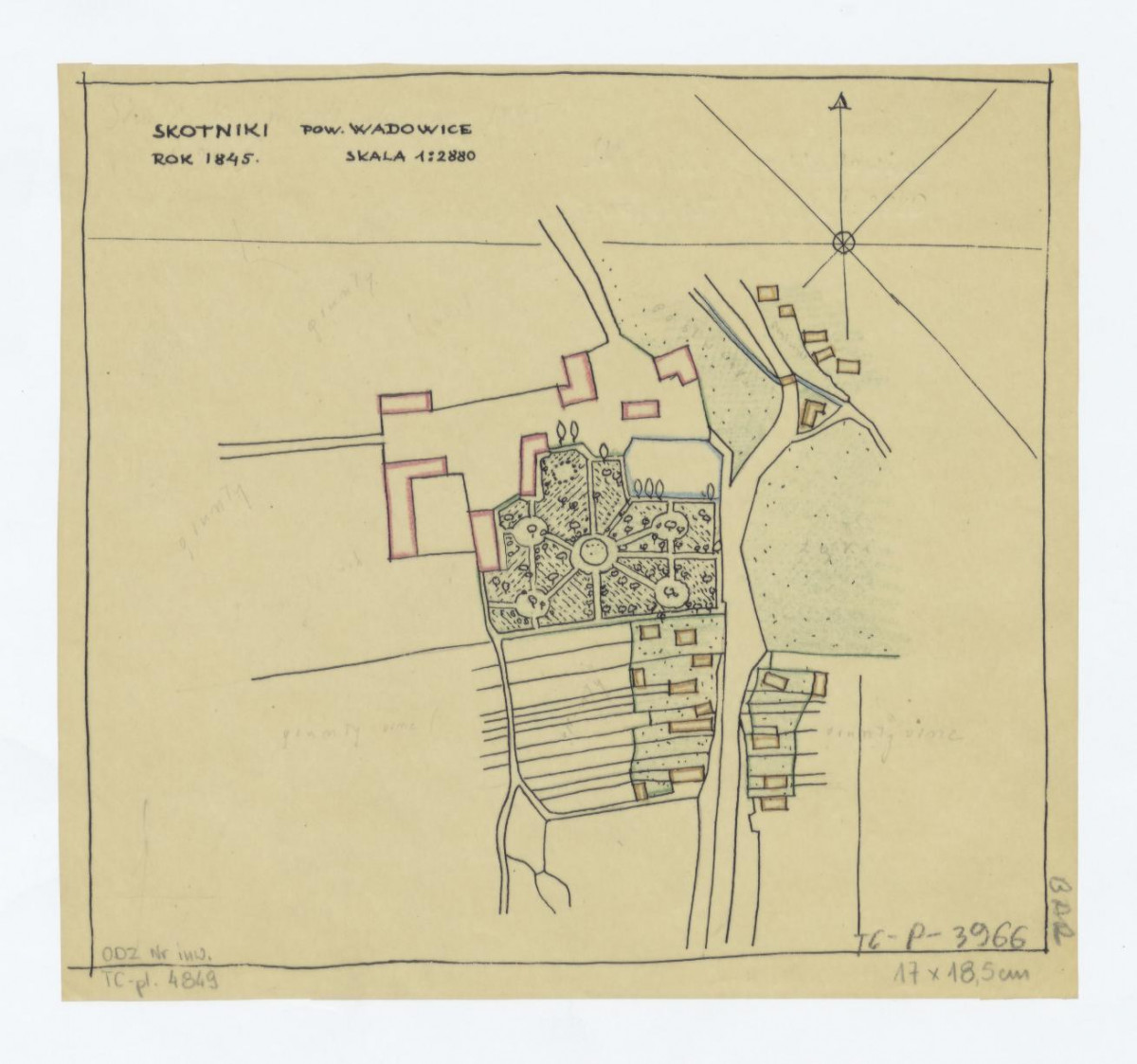 plan sytuacyjny - stan z 1845 roku, skan 1