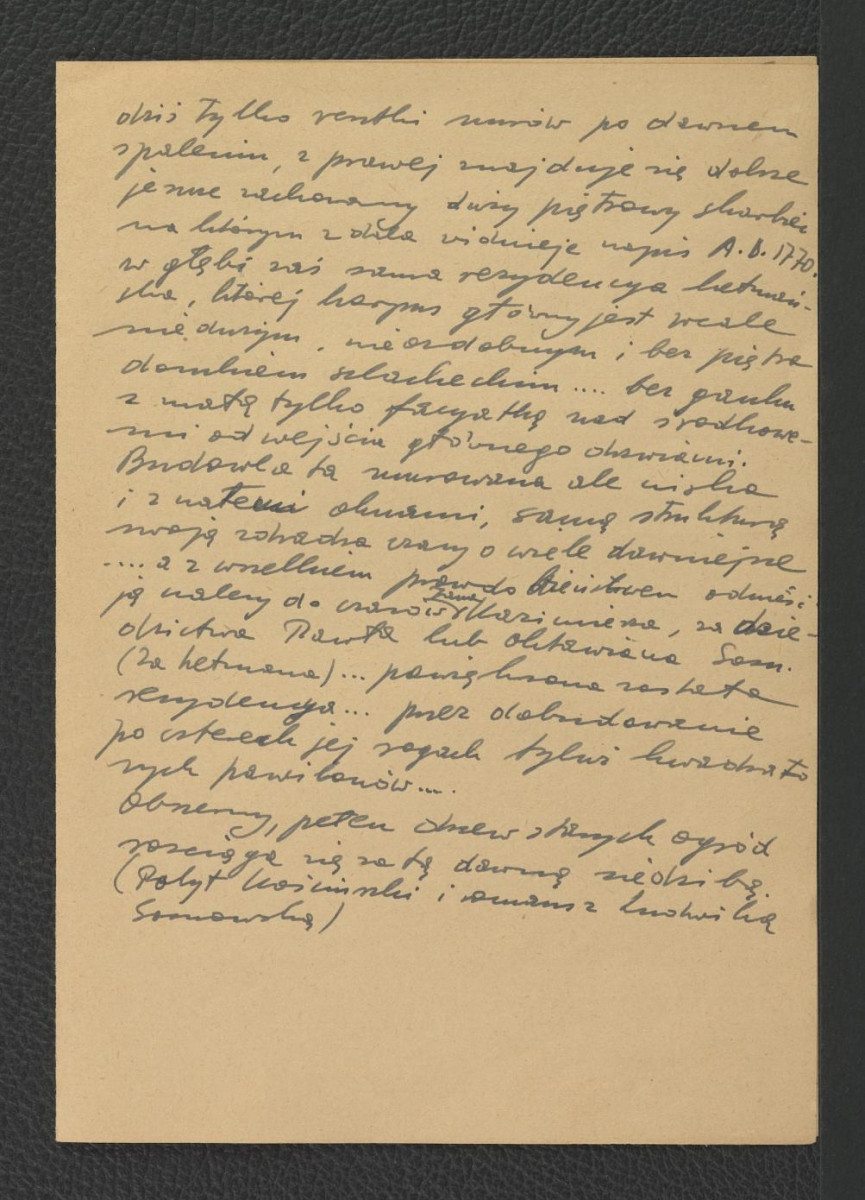 wypis z ? t. XXXVIII (1884), s. 39 dotyczący opisu tej miejscowości prawdopodobnie autorstwa Kajetana Kraszewskiego; dwie karty , skan 2