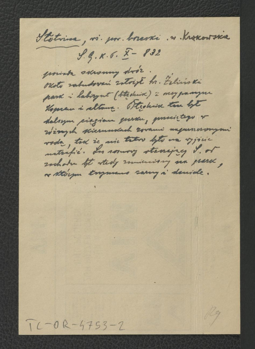 podwójny wypis z Słownik Geograficzny Królestwa Polskiego  t. X, s. 832 dotyczący miejscowego dworu oraz parku założonego z nicjatywy hr. Żelińskiego                                                                      , skan 3
