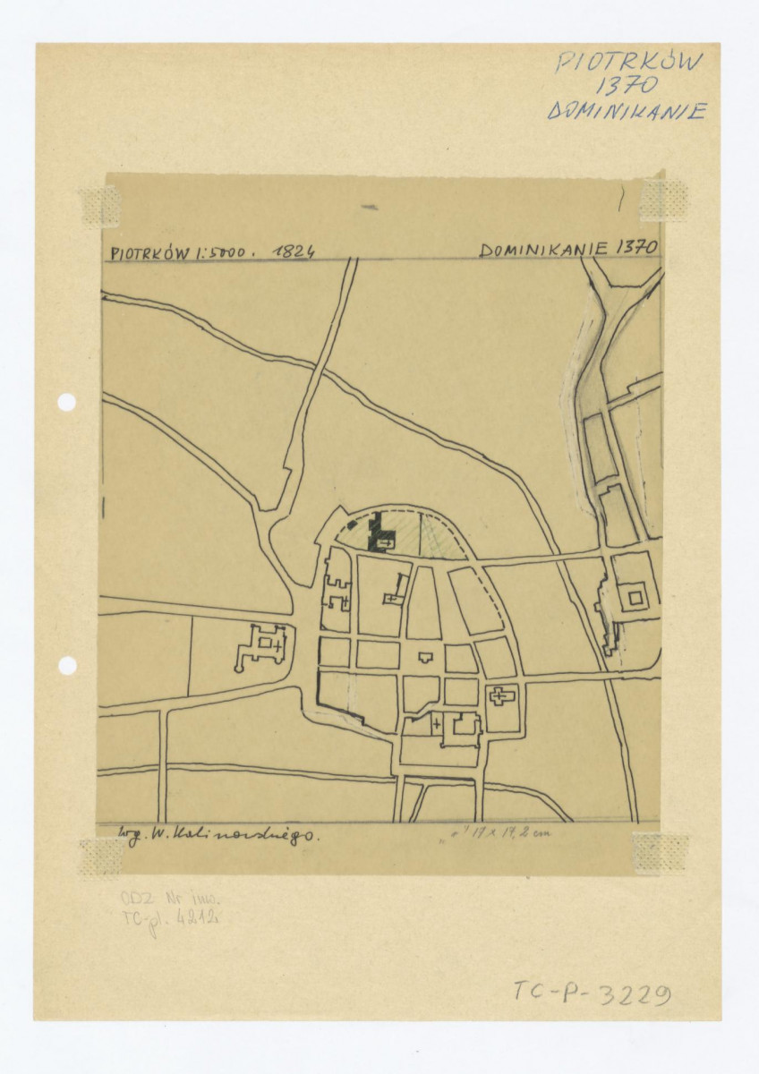 plan sytuacyjny klasztoru i terenów otaczających /według W. Kalinowskiego/, skan 1