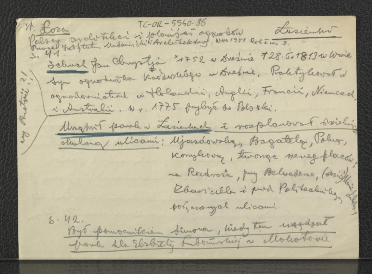 wypis z Łoza S., Słownik architektów i budowniczych Polaków oraz cudzoziemców w Polsce pracujących, Warszawa 1931, s. 41-42 wzmiankujący Jana Christiana Schucha, syna ogrodnika królewskiego w Dreźnie odpowiedzialnego za urządzanie parku w Łazienkach , skan 1
