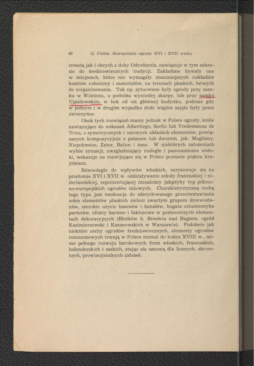 nadbitka ze Sprawozdań Towarzystwa Naukowego Warszawskiego z 1947 r. zawierająca tekst autorstwa G. Ciołka pt. Staropolskie ogrody w XVI i XVII w.; dwie karty , skan 4