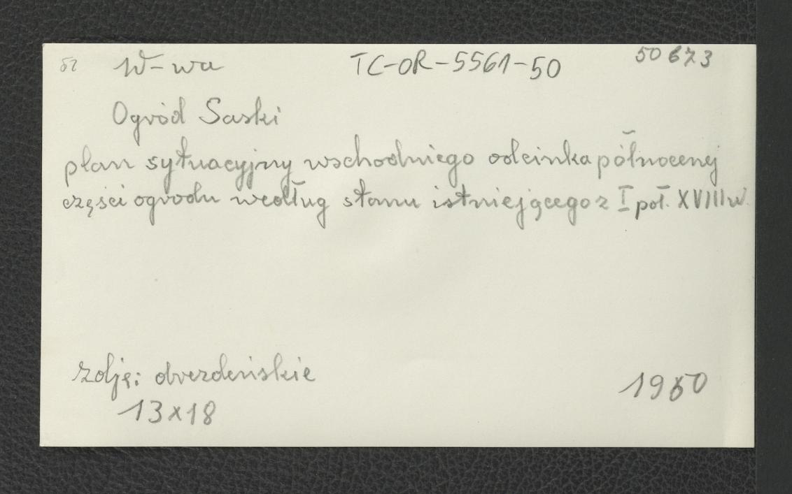 fotografie czarno-białe planów sytuacyjnych wschodniego odcinka północnej części ogrodu; ze zbiorów drezdeńskich, skan 2