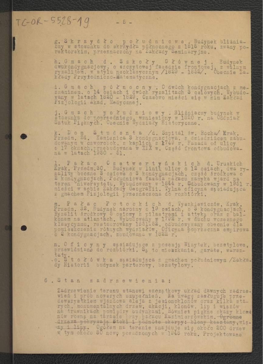 kopia rachunku nr 1/UW z 20 czerwca 1952 r. za opracowanie zgodnie z umową z 30 maja 1952 r. oraz wersja robocza założeń projektowych dla terenów Uniwersytetu Warszawskiego autorstwa G. Ciołka; rachunek-1 karta, założenia-7 kart, skan 7